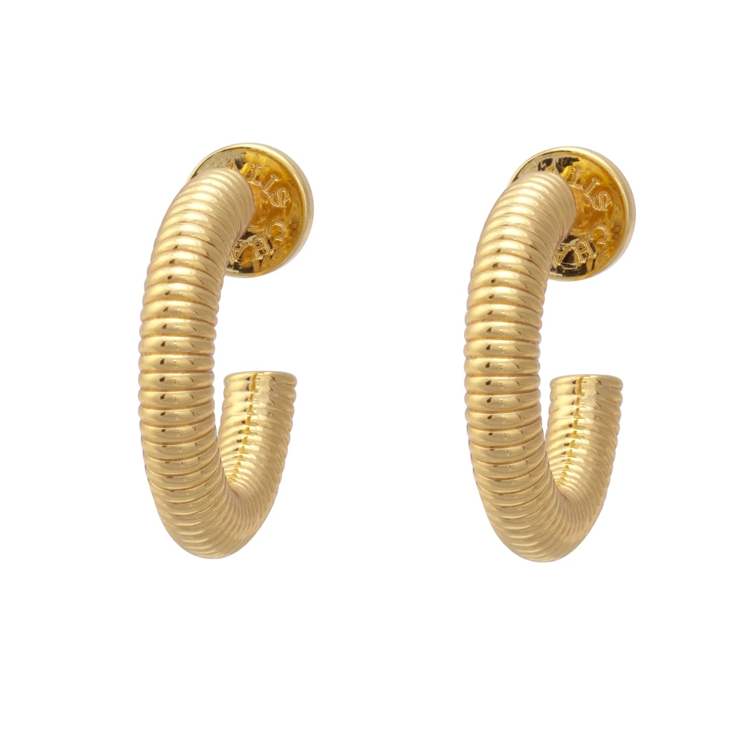 Everyday ridged hoop earring by Talis Chains