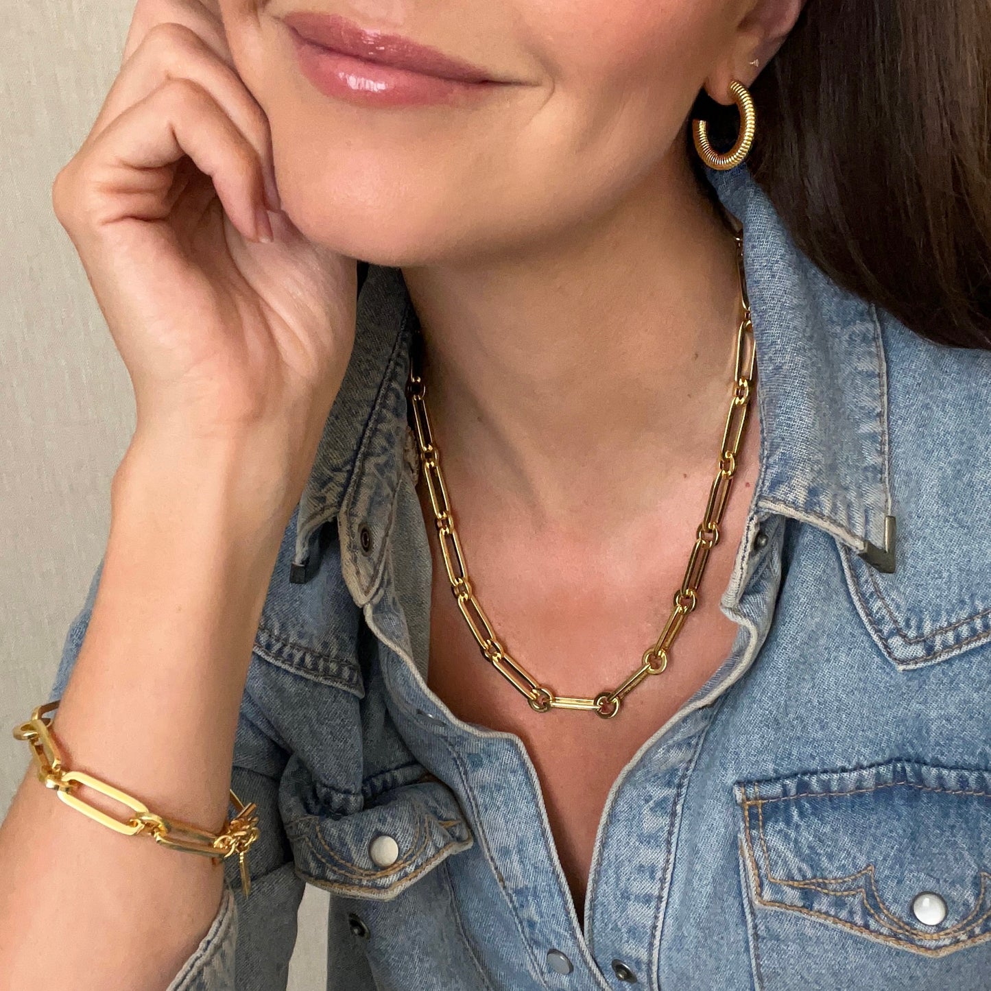 ridged texture hoop earrings by Talis Chains