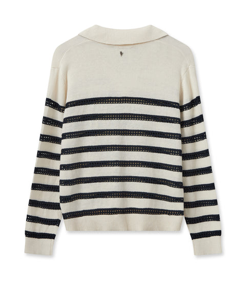 MMRORA by Mos Mosh, breton stripe knit top