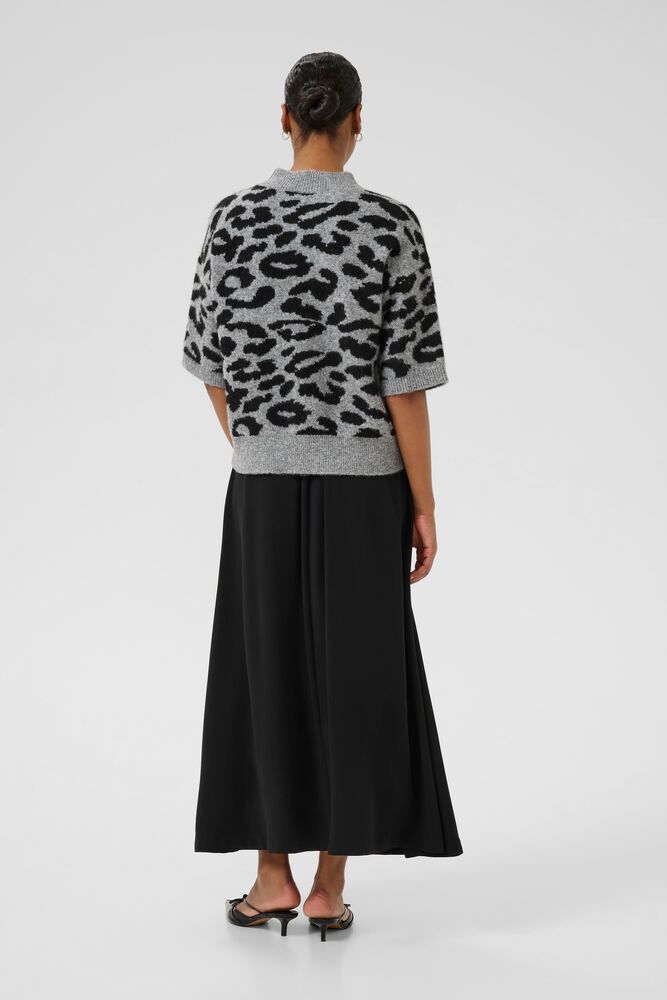 KAFFE "KASandra Pullover" (LGM Black Leopard/Windward Blue)