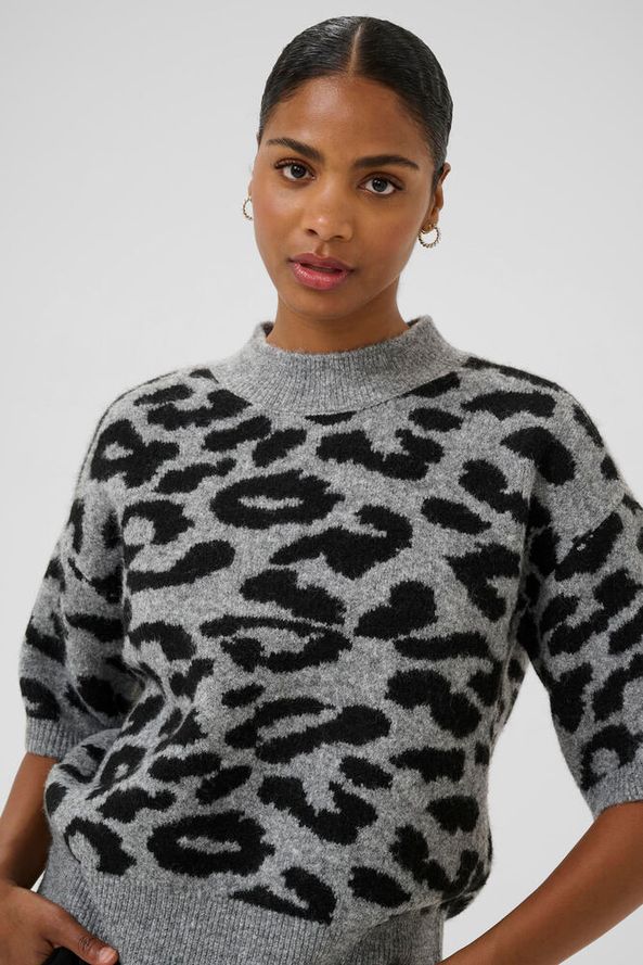 KAFFE "KASandra Pullover" (LGM Black Leopard/Windward Blue)