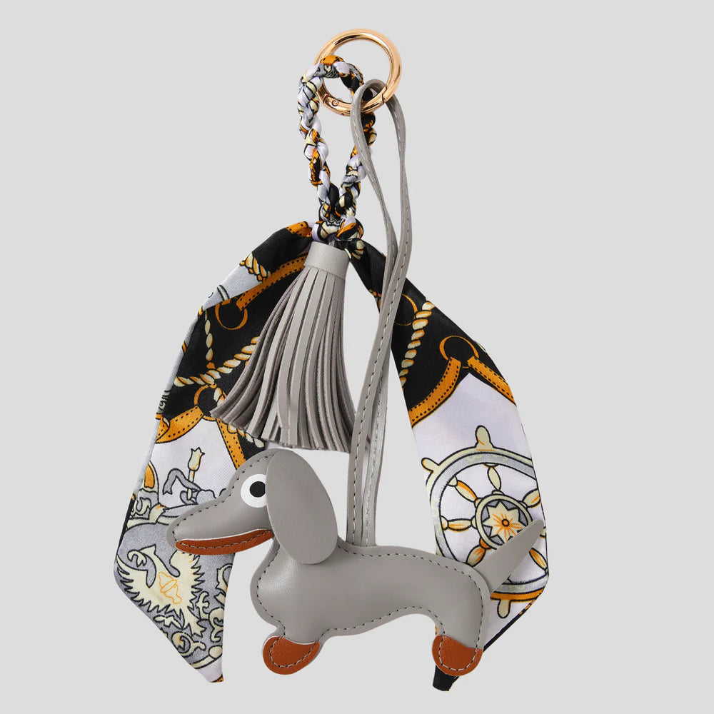 STICKYBESTIE "Dachshund Bag Charm" (Red/Grey)