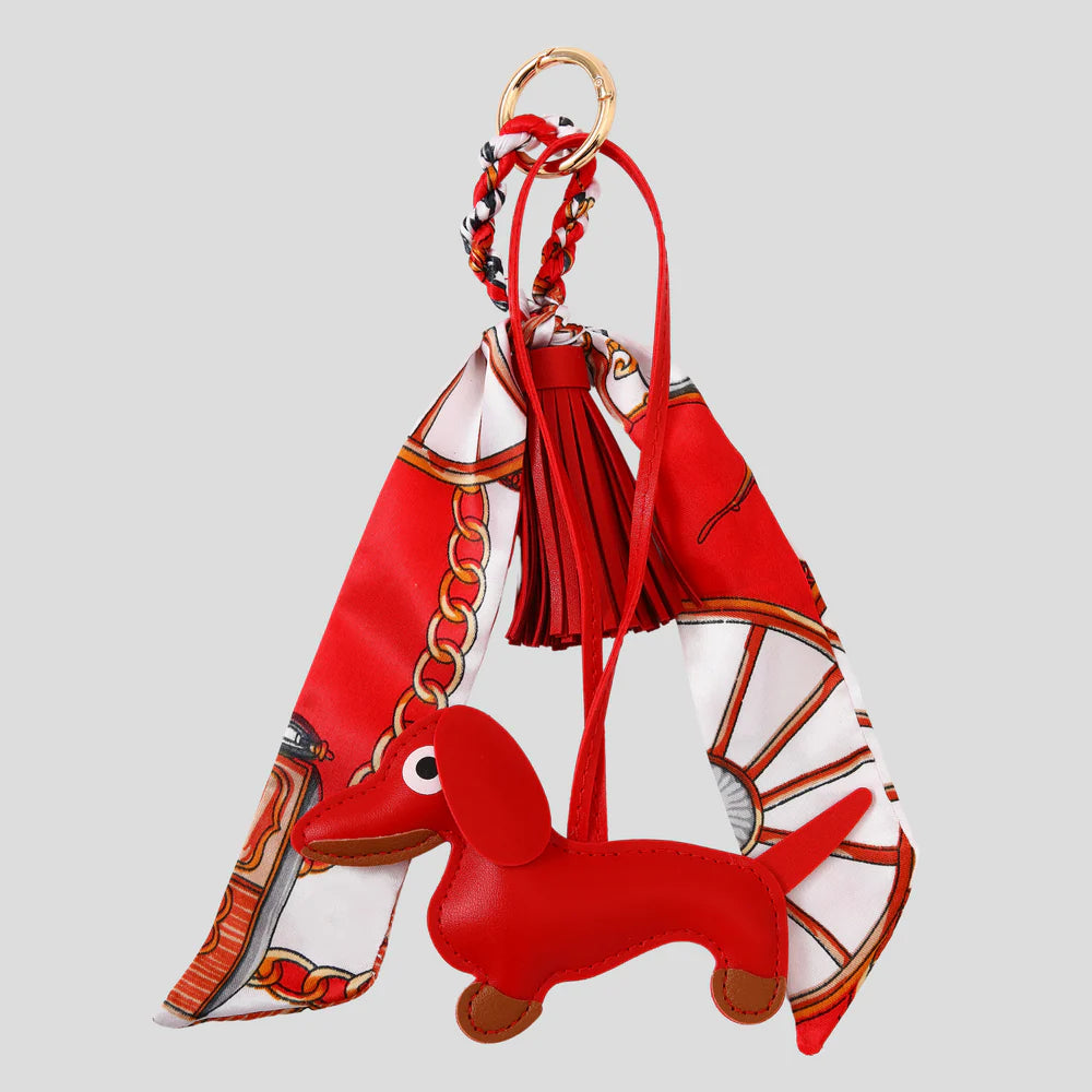 STICKYBESTIE "Dachshund Bag Charm" (Red/Grey)