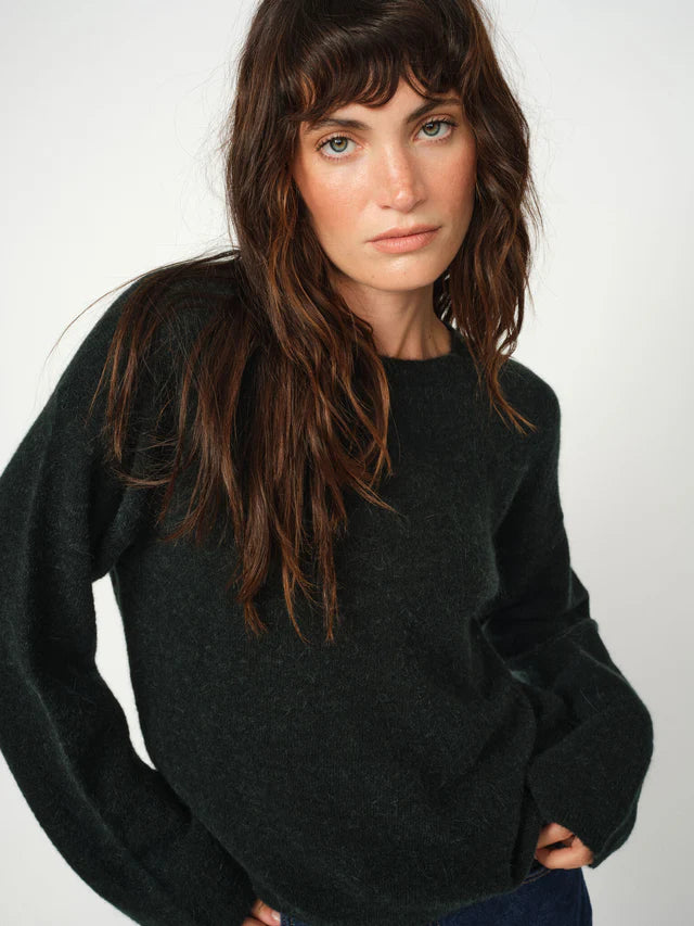 MOS MOSH "MMMape O-Neck Knit" (Scarab/Grey Melange/Brunnera Blue)