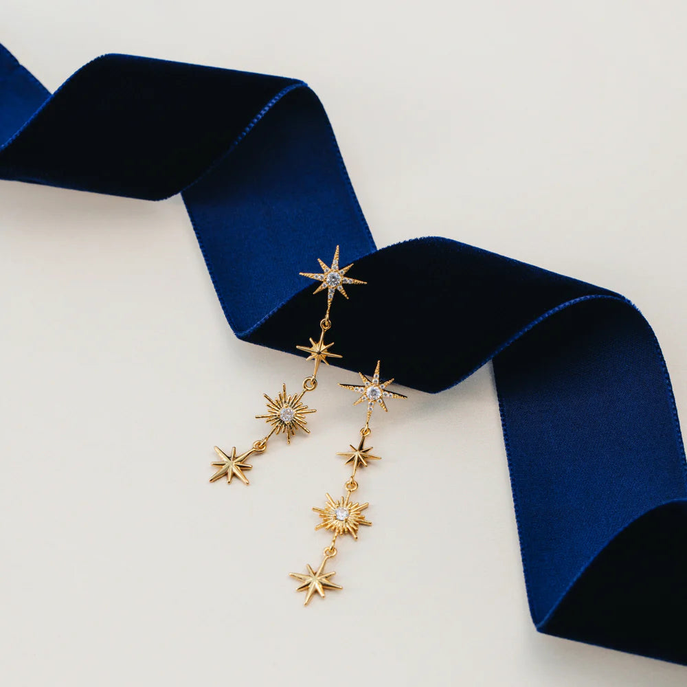 ORELIA "Statement Crystal Starburst Earring"(Gold)