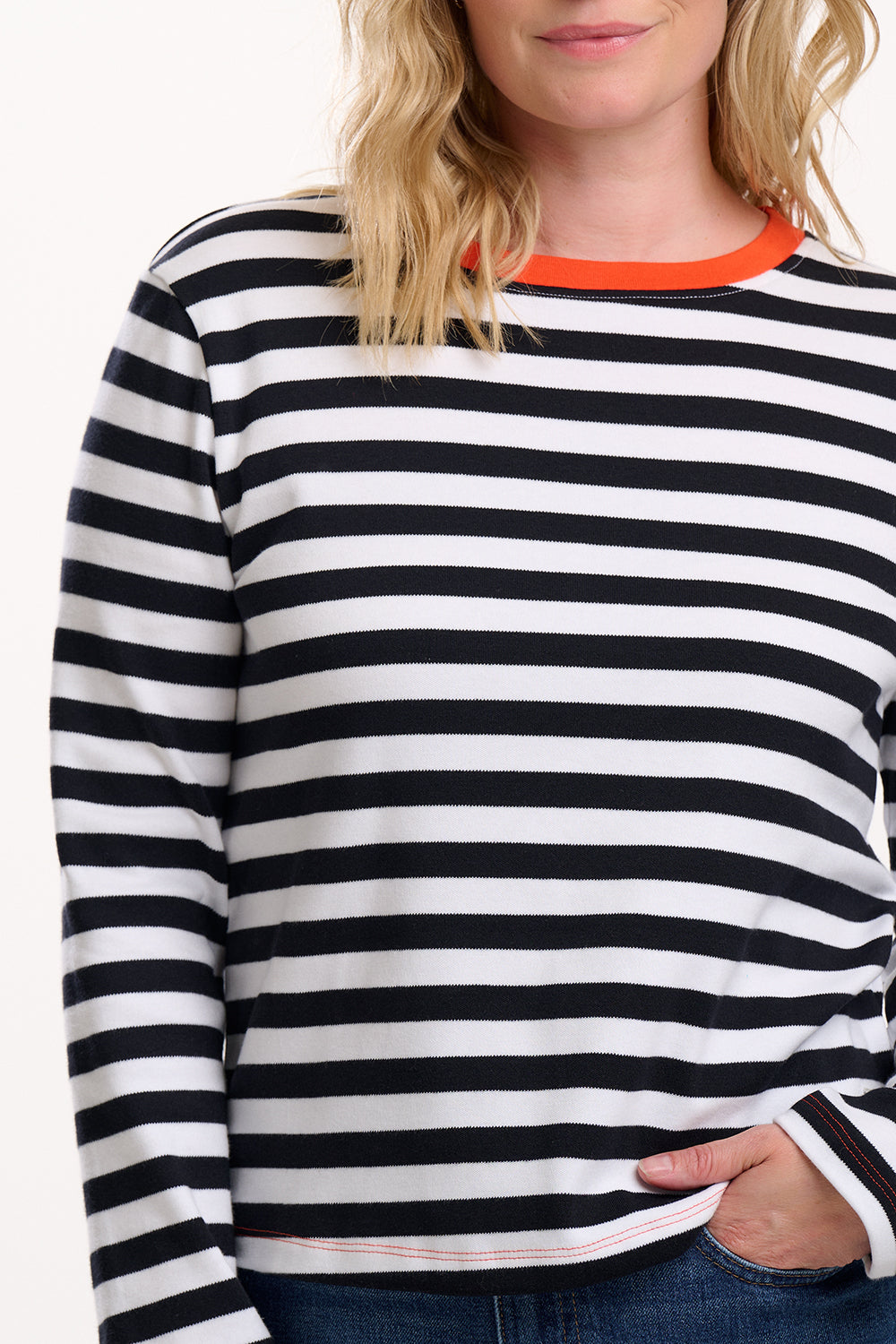 SUGARHILL "Vienna Jersey Top"(White/Black)