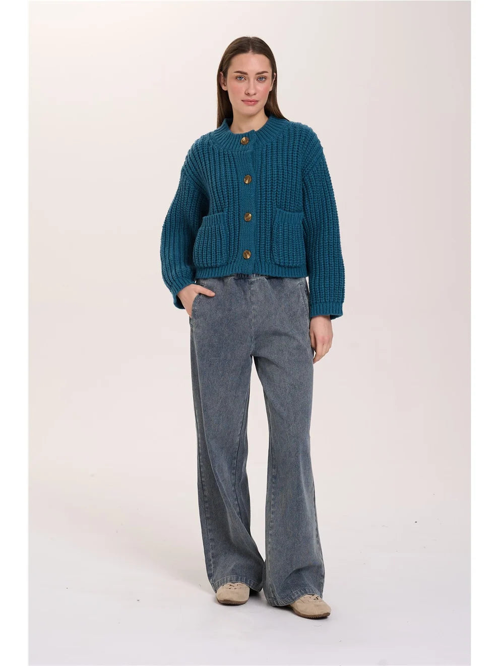 41430b "Violet Cardigan " (Petrol)