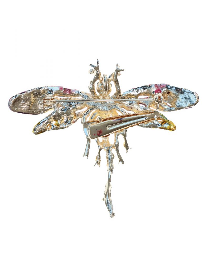 Plum & Gold Crystal Dragonfly
