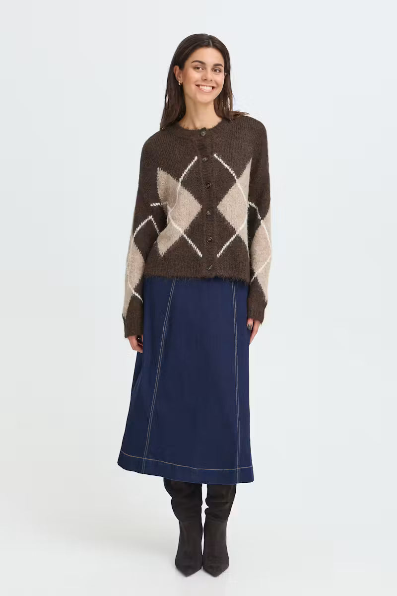 FRANSA "FRCharleen Cardigan" ( Hot Fudge Check)