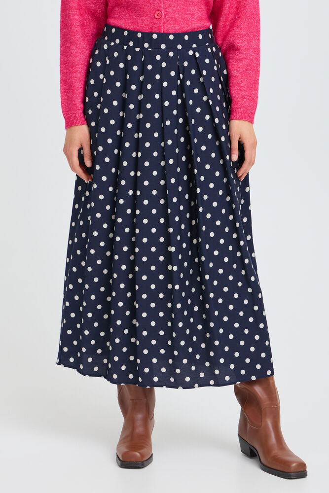 FRANSA "FRDara Skirt"  (Navy Spotty)