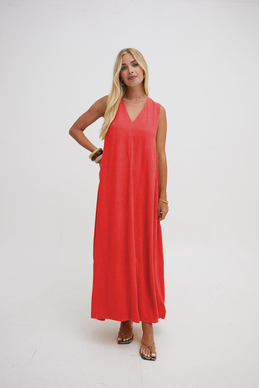 FIKA "Lottie Midaxi Dress" (Coral)