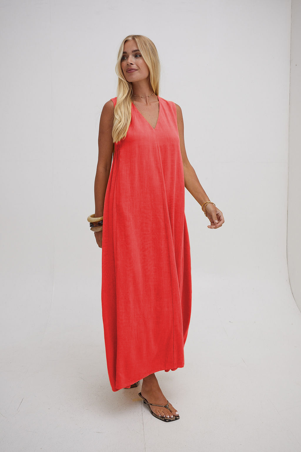 FIKA "Lottie Midaxi Dress" (Coral)