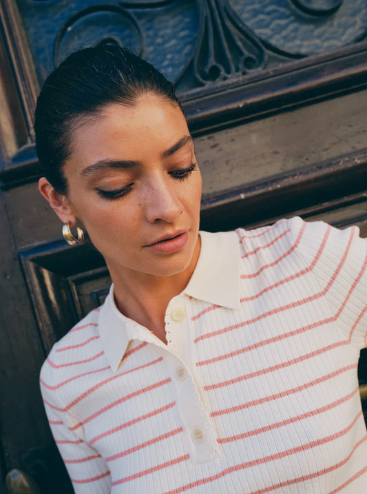 MOS MOSH "MMCaliz Stripe SS Knit" (Peachy)