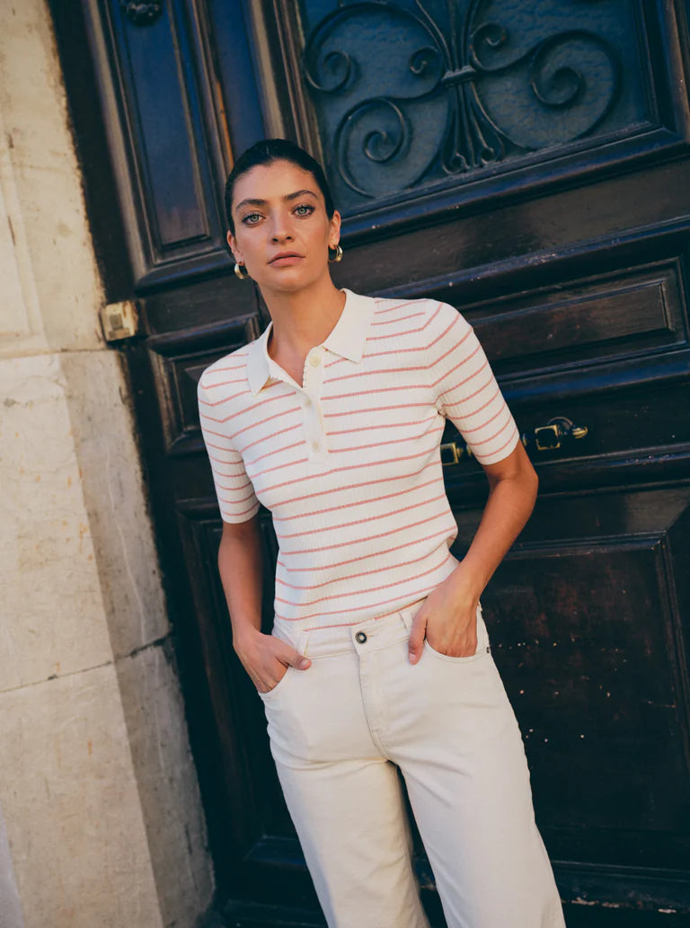 MOS MOSH "MMCaliz Stripe SS Knit" (Peachy)