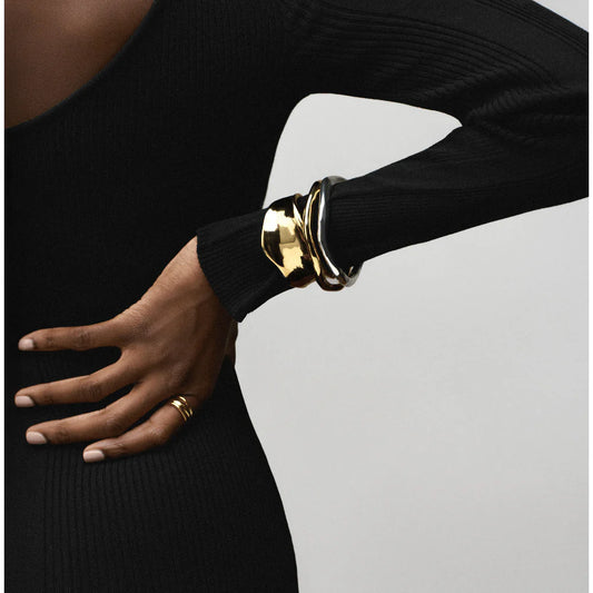 ORELIA "Organic Molten Metal Cuff"  (Gold)