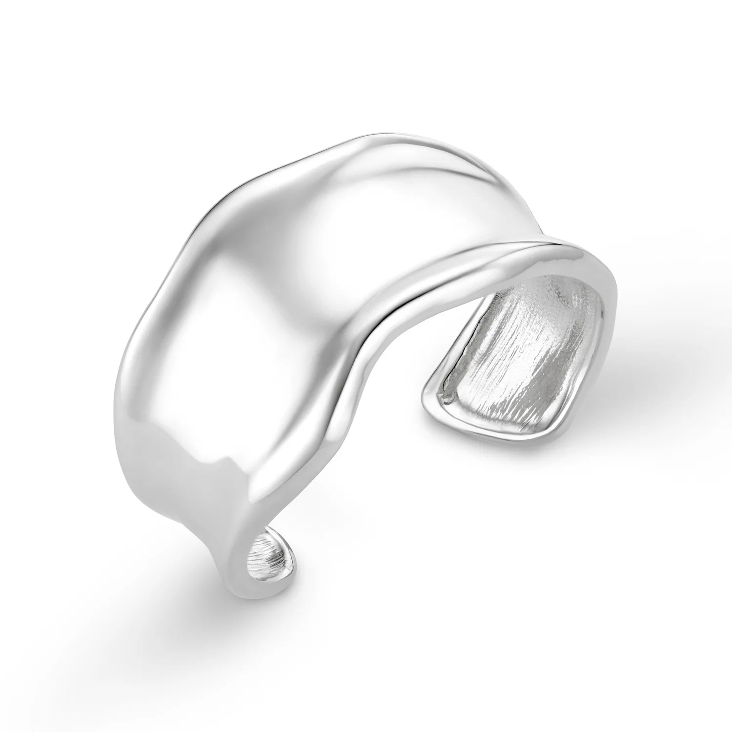 Add some drama to your outfit with this statement organic cuff in silver from ORELIA. Featuring a molten metal look this cuff is perfect for any outfit.&nbsp;