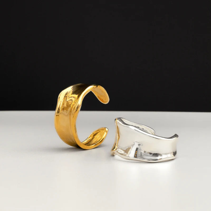 ORELIA" Organic Molten Cuff" (Silver)