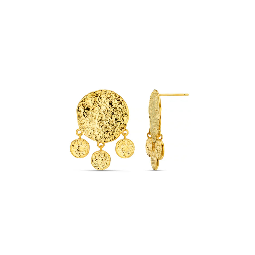ORELIA "Molten Coin Shaker Earrings" (Gold)