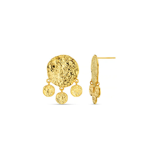 ORELIA "Molten Coin Shaker Earrings" (Gold)