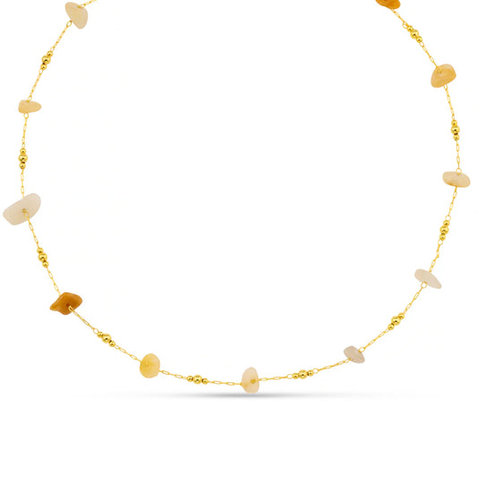 An easy, laid-back piece from ORELIA with natural texture, the Warm Chip &amp; Bead Necklace features a warm-toned palette adds a subtle glow while it sits comfortably on its own or stacks beautifully with finer chains for a more curated finish.