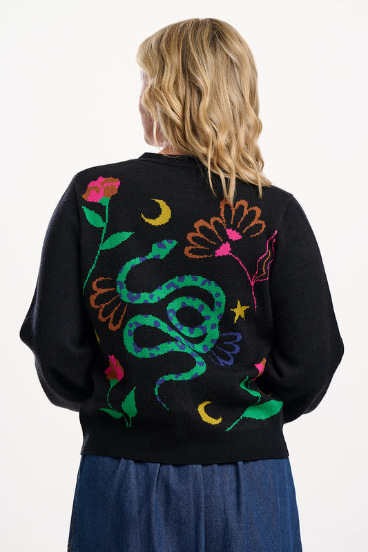 SUGARHILL "Adrian Cardigan" (Black Snake Florals)