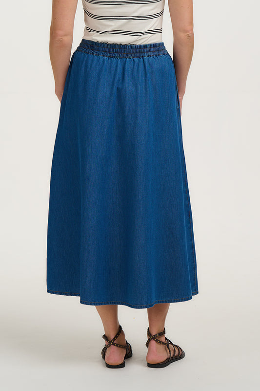 SUGARHILL "Allegra Midi Skirt" (Denim)