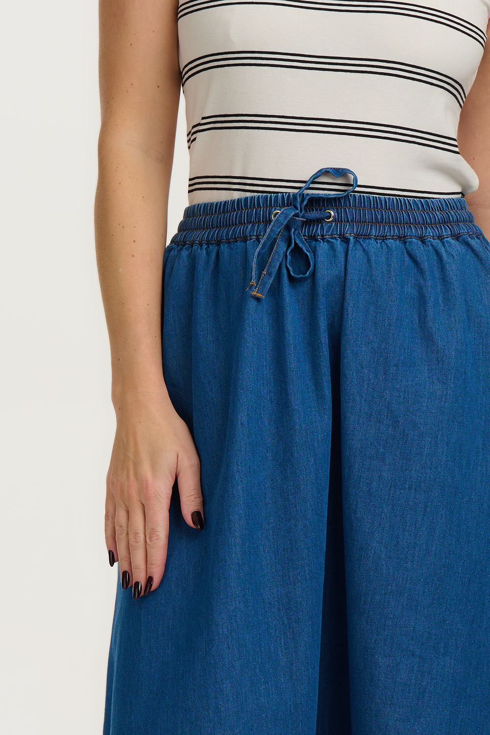 SUGARHILL "Allegra Midi Skirt" (Denim)