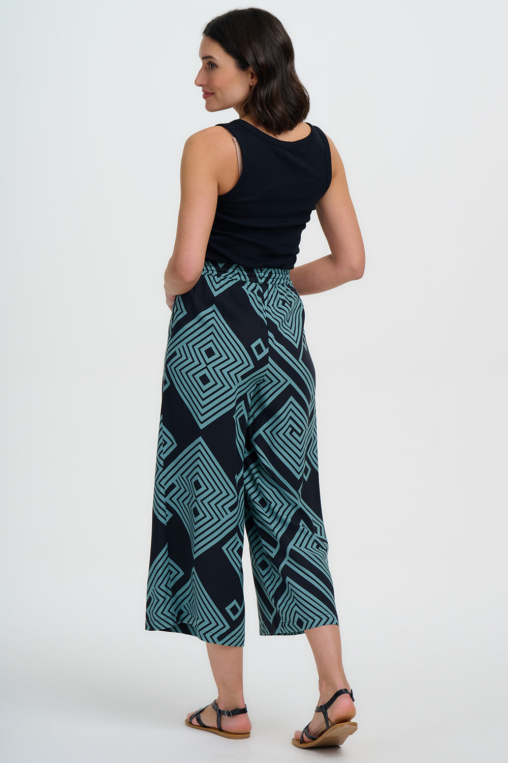 SUGARHILL "Ameera Cropped Trouser" (Green & Black)