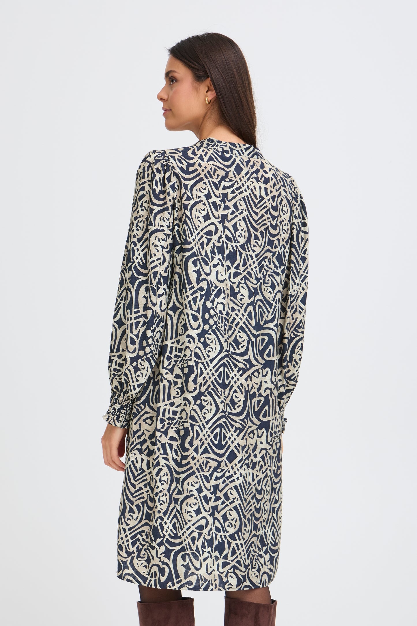 FRANSA "FRAriana Dress 16" (Art Lines Navy)