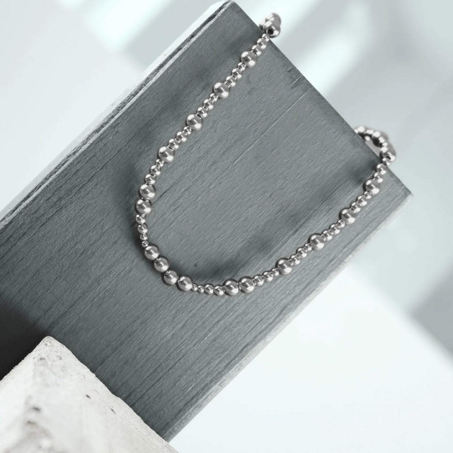 DANSK "Passion Waterproof 2 Ball Necklace"  (Silver Plated)