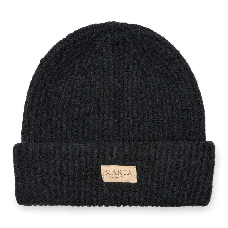 MARTA DU CHATEAU "Ribbed Beanie" (Black/Rose/ Dark Grey)