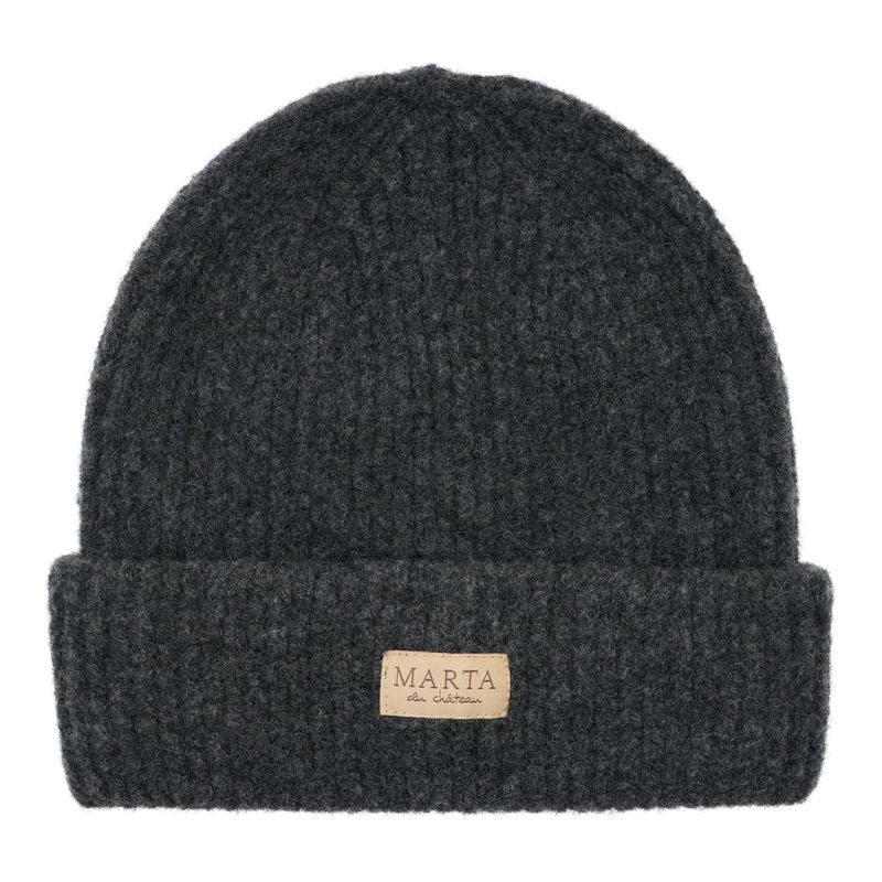 MARTA DU CHATEAU "Ribbed Beanie" (Black/Rose/ Dark Grey)