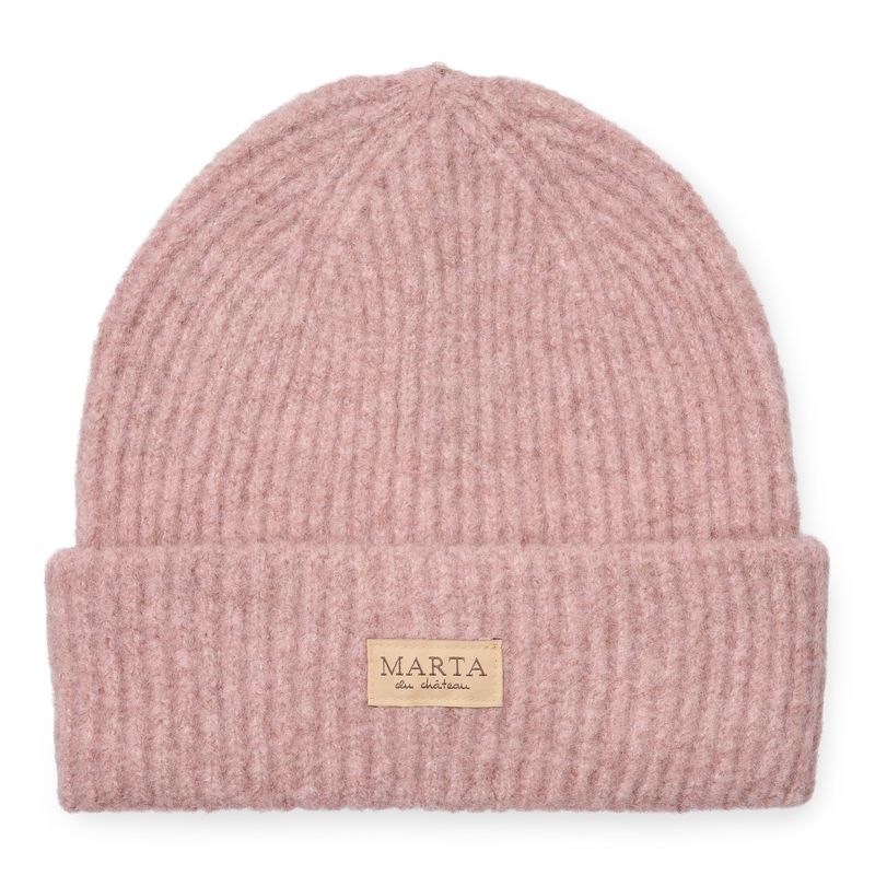 MARTA DU CHATEAU "Ribbed Beanie" (Black/Rose/ Dark Grey)