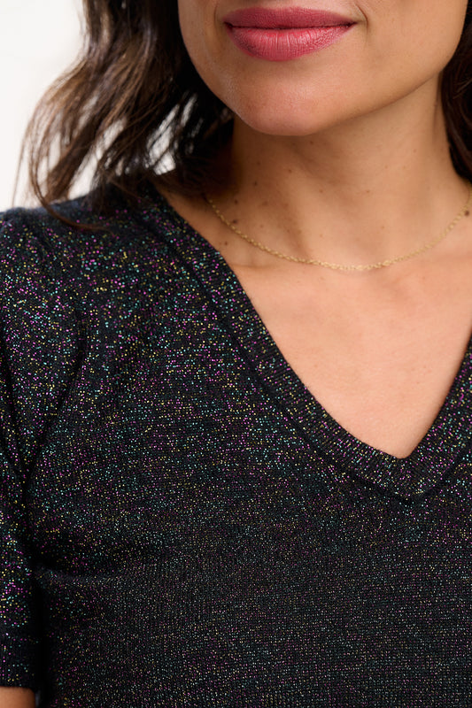 SUGARHILL "Blossom Knit Top" (Black)