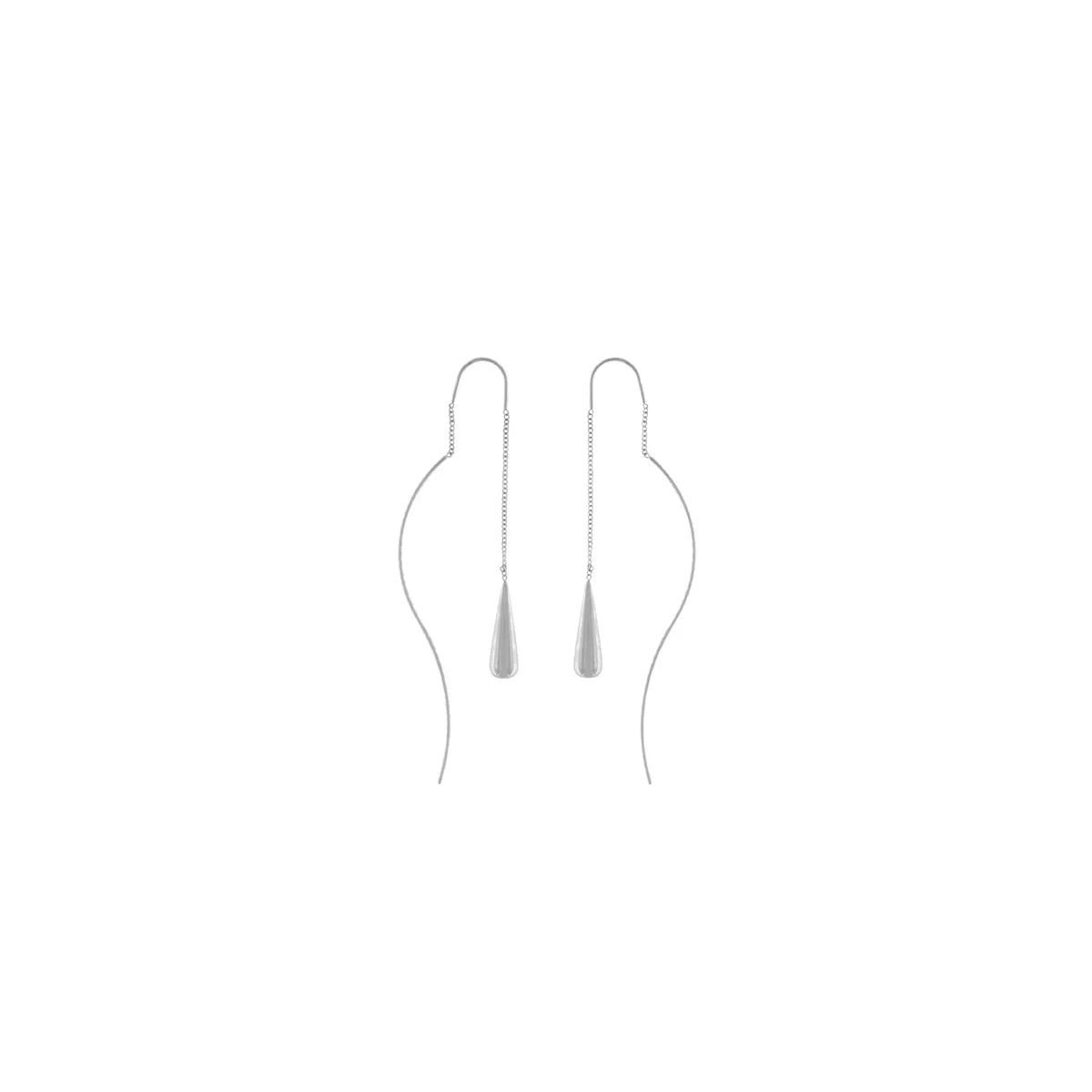 DANSK "Passion Waterproof Smooth Drop Chain Earring" (Silver Plated)