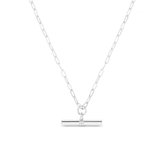 The Chunky T-Bar Mid Length Necklace from ORELIA is a new take on one of our best selling styles. Its mid-length design offers the perfect balance of sophistication and impact, making it ideal for layering or wearing alone.