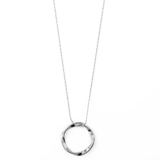 This Open Circle Mid Length Necklace in Silver from ORELIA is the perfect base for your necklace stacks.Featuring a twisted detail silver classic open circle charm attached to a thin dainty silver mid length chain necklace. Pair with a shorter silver chain to create the perfect everyday duo.