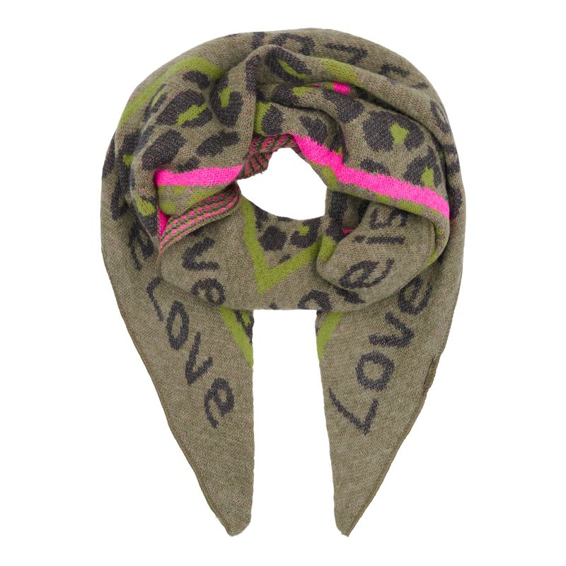 MARTA DU CHATEAU "Clio Scarf" (Khaki/Olive/Blue)