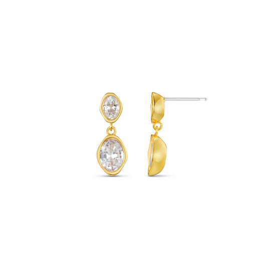 Delicate yet statement-making from ORELIA, the Organic Crystal Double Drop Earrings add the perfect touch of sparkle. Featuring two organically shaped crystals in a drop design, these earrings catch the light beautifully, adding a soft, radiant glow to any look.