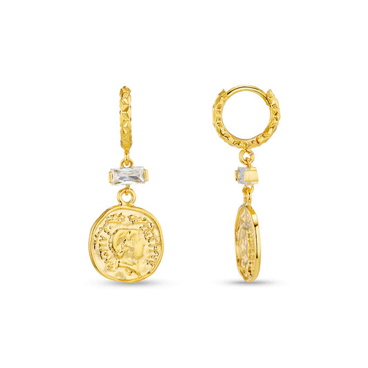 The Crystal Coin Drop Micro Hoop Earrings from ORELIA LONDON are an adorable addition to your earring collection, that can be worn alone or stacked up with your favourite drop earrings. Featuring textured micro hoop, with coin drop and crystal drop on a clip clasp hoop. Please note, earrings are non-returnable unless faulty.