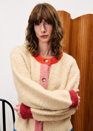 FRNCH "Cyclamen Cardigan " (Creme)