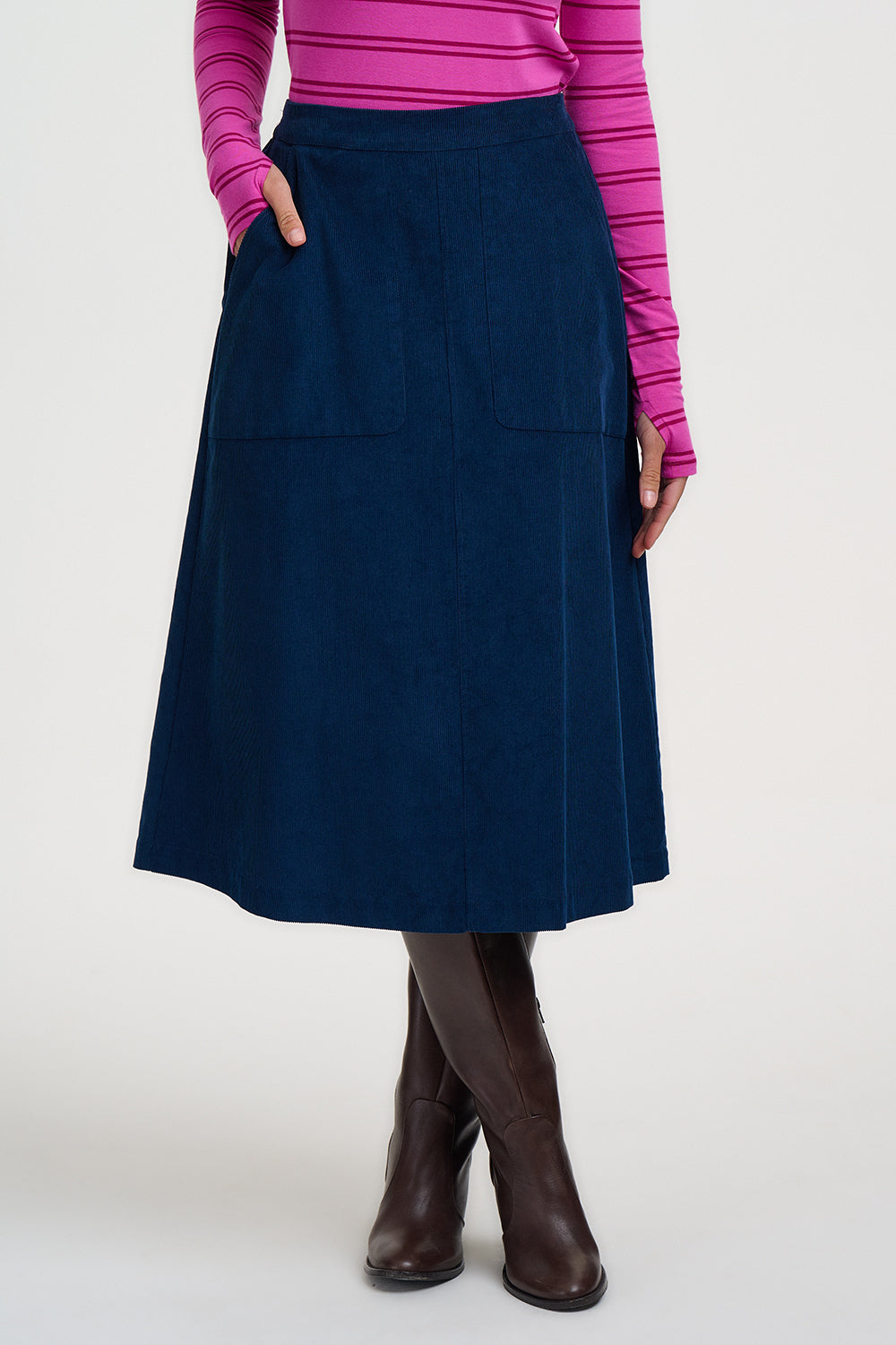 SUGARHILL "Deirdre Cord Skirt" (Teal)