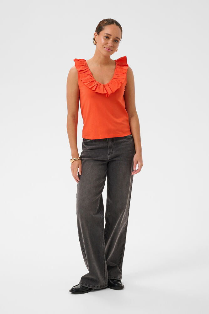 KAFFE "KADidde Flounce Top" (Tigerlily)