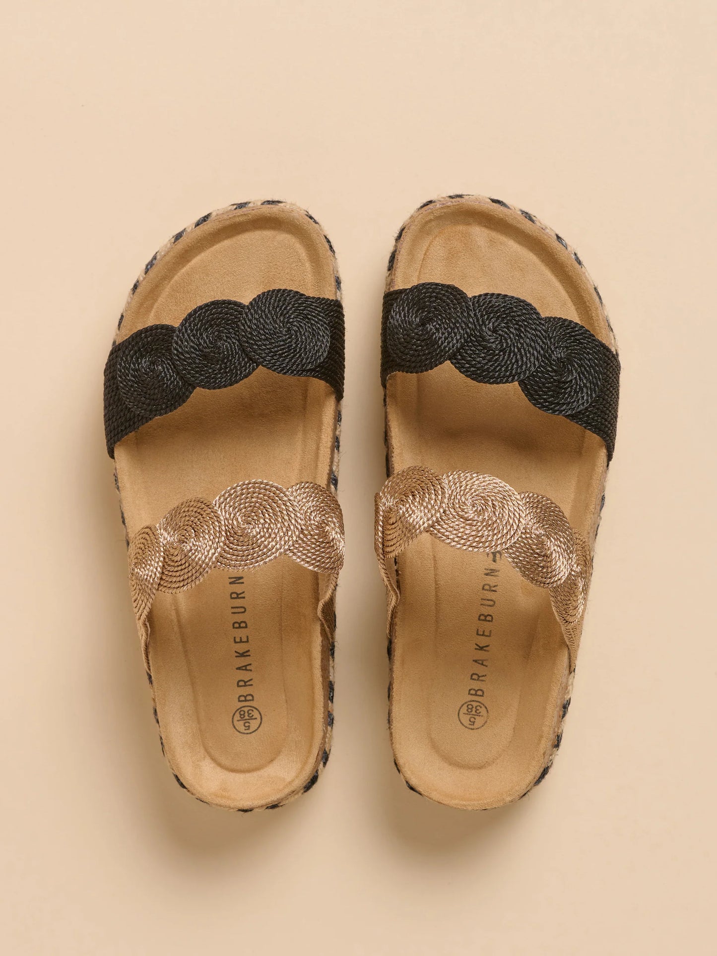 BRAKEBURN "Discus Sandal" (Black and Tan)