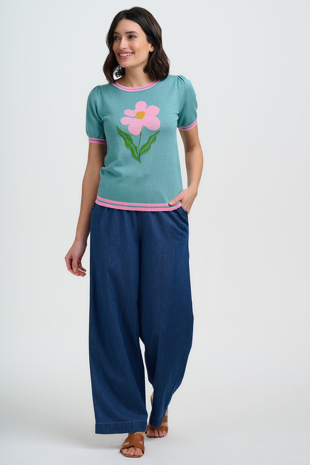 SUGARHILL "Dominique Knit Top" (Green)