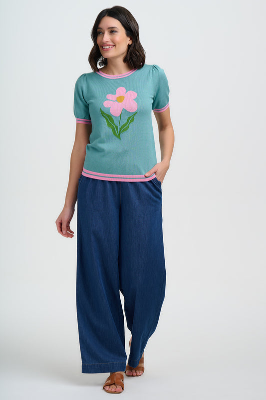 SUGARHILL "Dominique Knit Top" (Green)