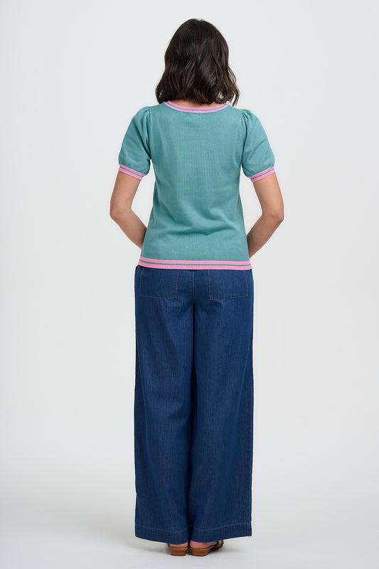 SUGARHILL "Dominique Knit Top" (Green)