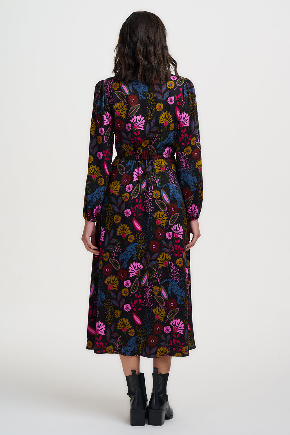 SUGARHILL "Dottie Maxi Dress" (Black Jungle Panther)