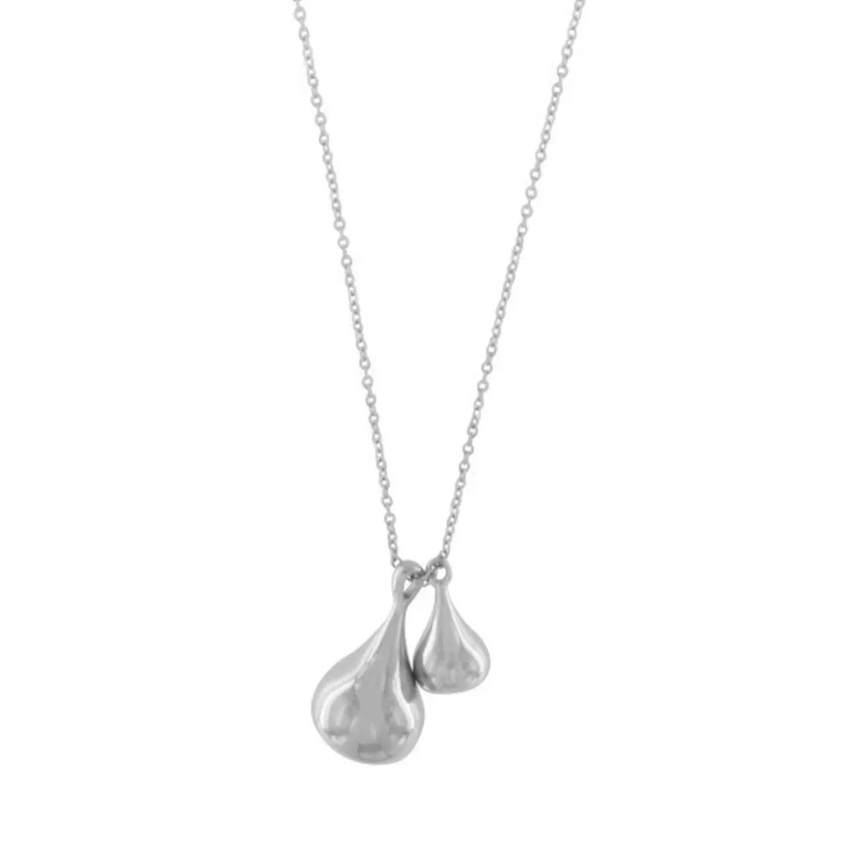 DANSK "Passion Waterproof Long Smooth Double Drop Necklace" (Silver Plated)