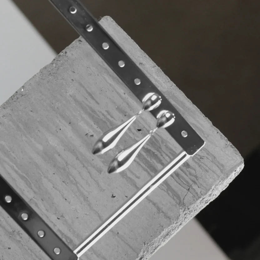 DANSK "Passion Waterproof Smooth Double Drop Earring" (Silver Plated)